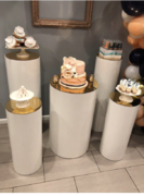 Tall White & Gold Pedestal Tall White & Gold Pedestal